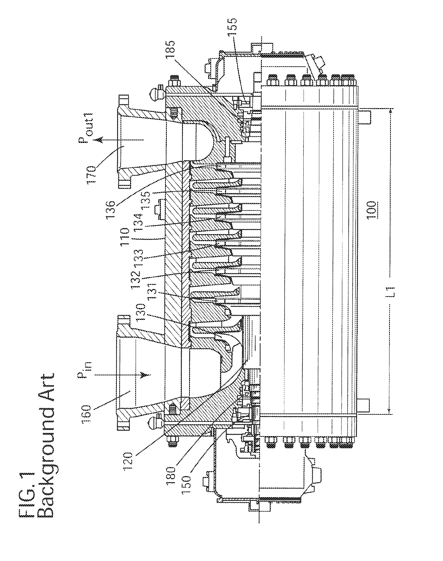 Mid-span gas bearing