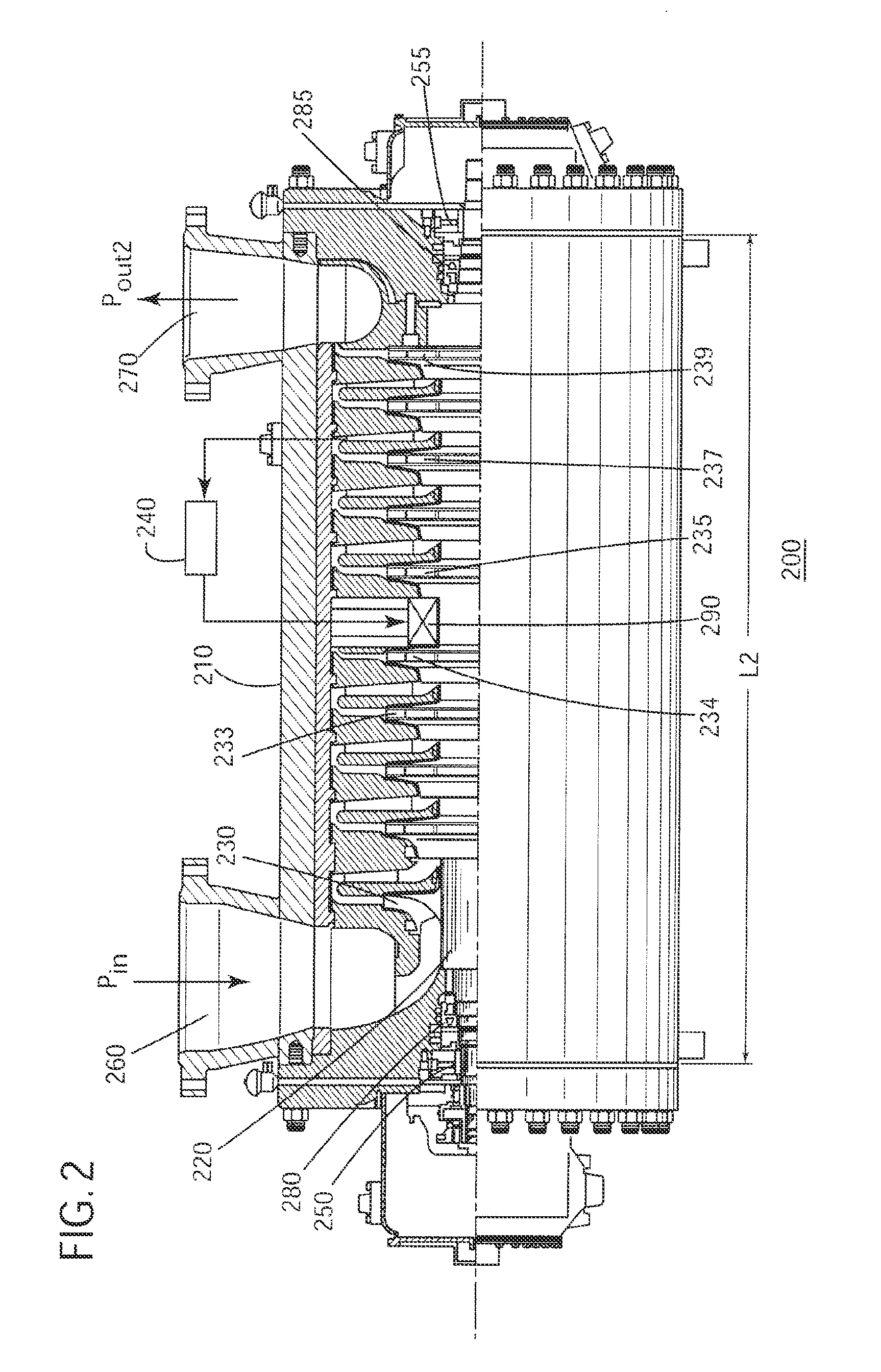 Mid-span gas bearing