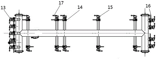 A large displacement integrated fracturing high and low pressure manifold device