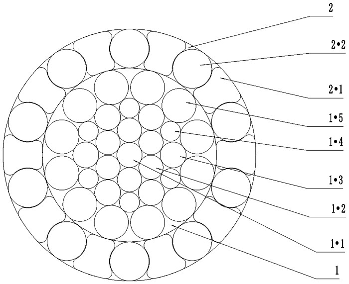 Sealed steel wire rope with diameter of 42 mm and manufacturing method thereof