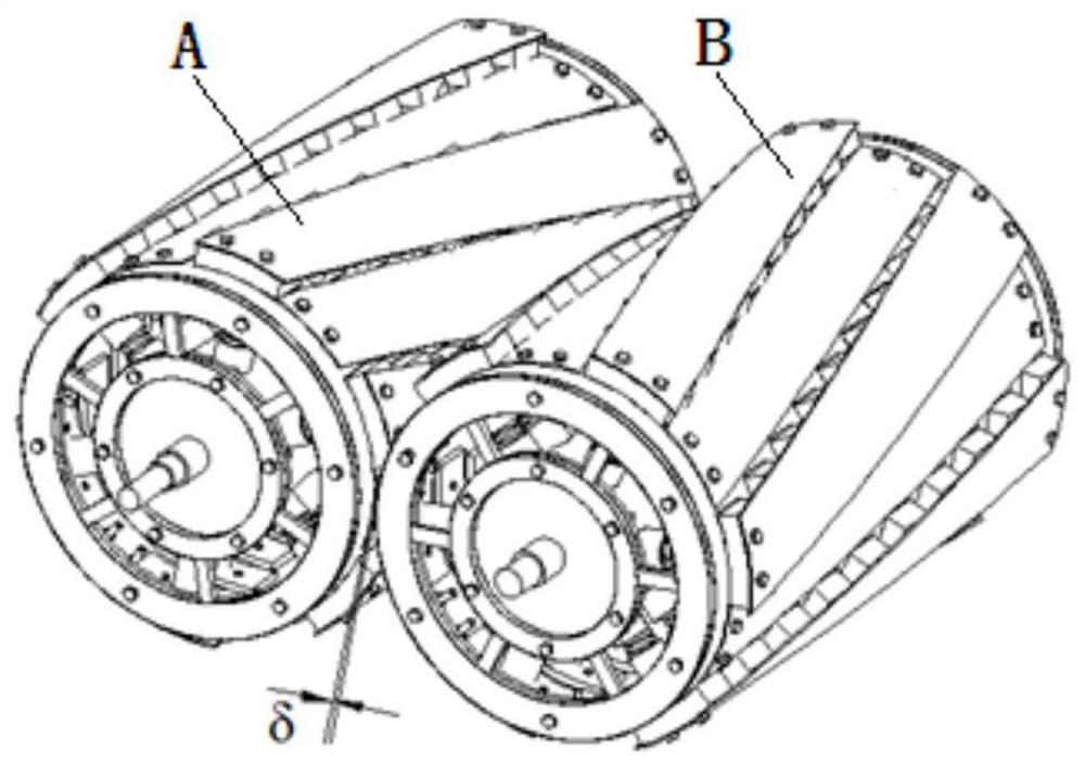 An elastic meshing straw compression roller