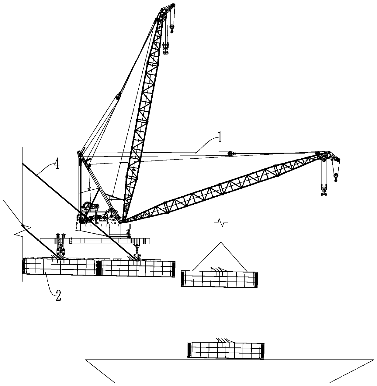 Erecting method of cable-stayed bridge main beam and cable-stayed bridge main beam