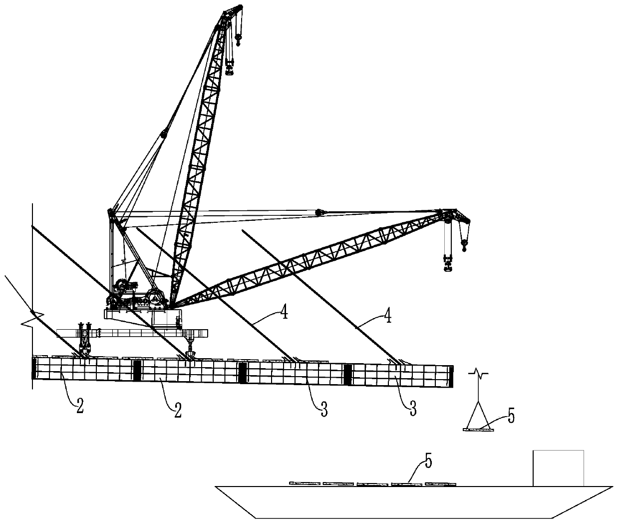 Erecting method of cable-stayed bridge main beam and cable-stayed bridge main beam