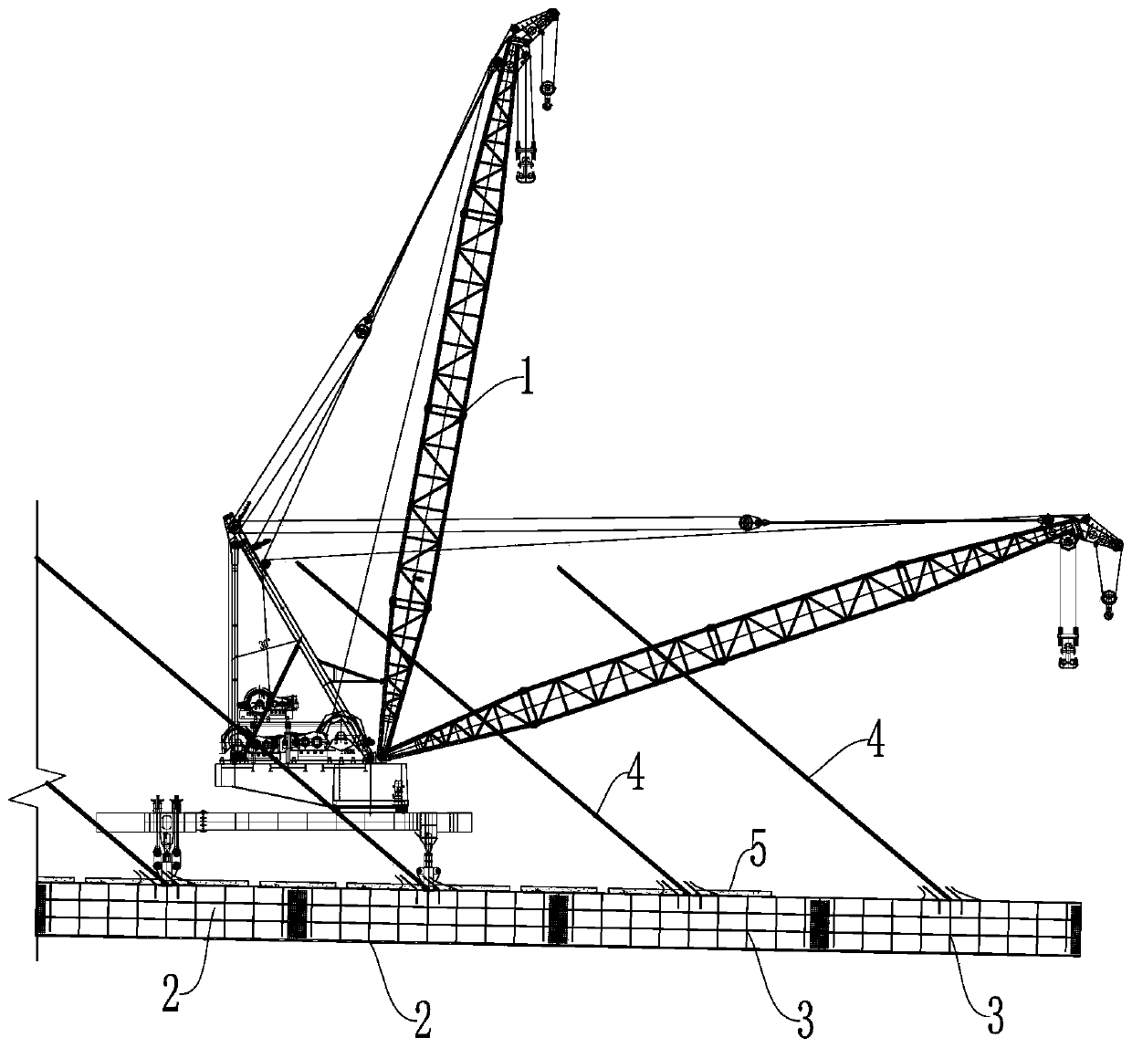 Erecting method of cable-stayed bridge main beam and cable-stayed bridge main beam