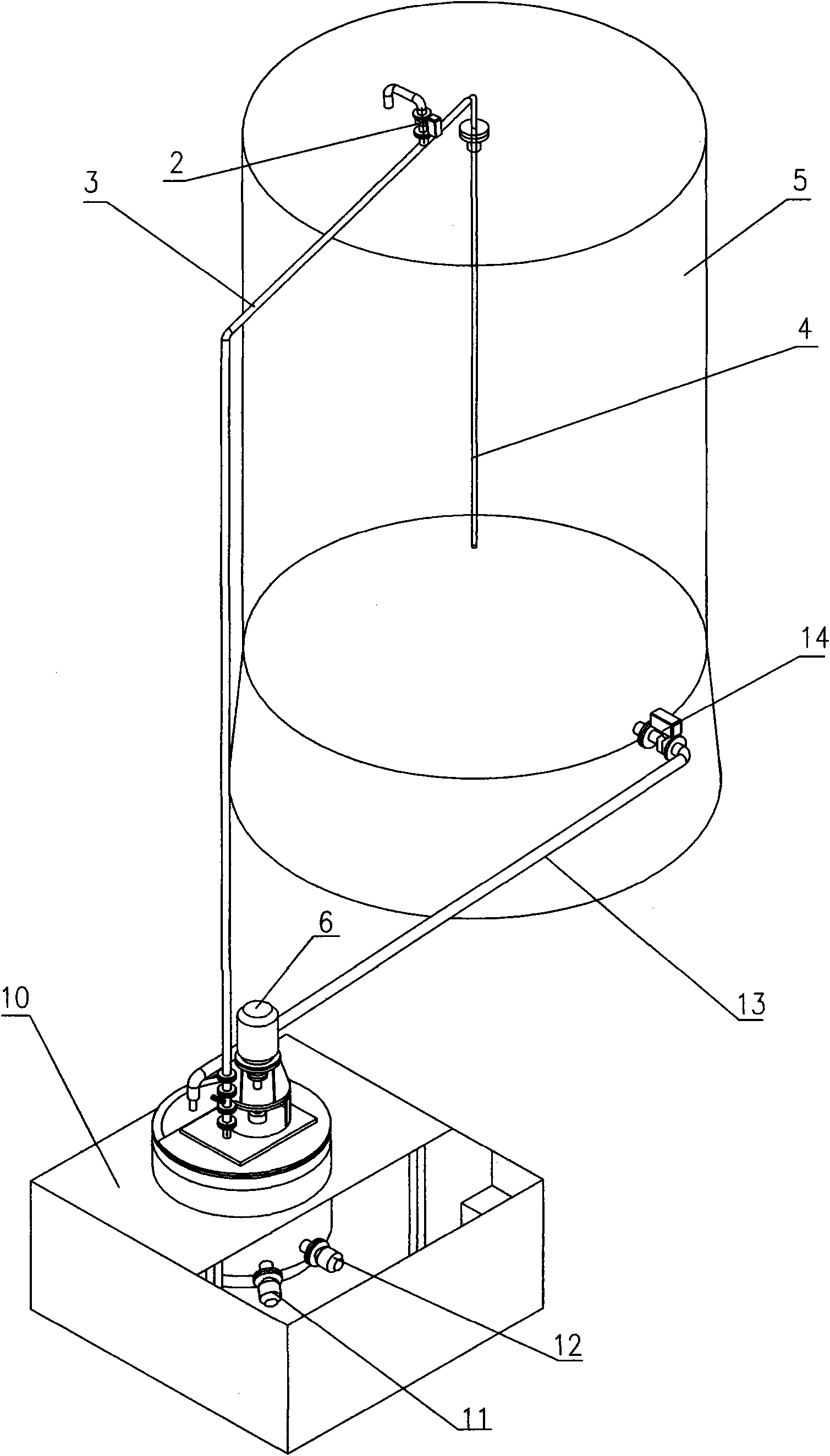 Pumping device and system for jet stirring of ammonium nitrate solution