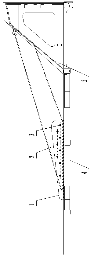 Cable-stayed beam assembly of concrete mixer truck frame