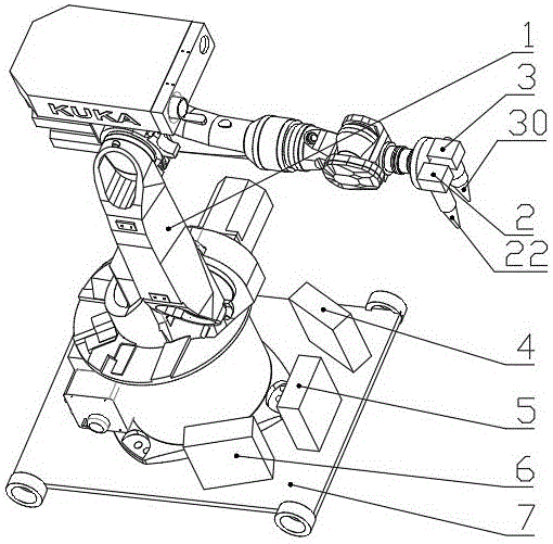 Intelligent robot assisting rapid modeling and 3D printing device