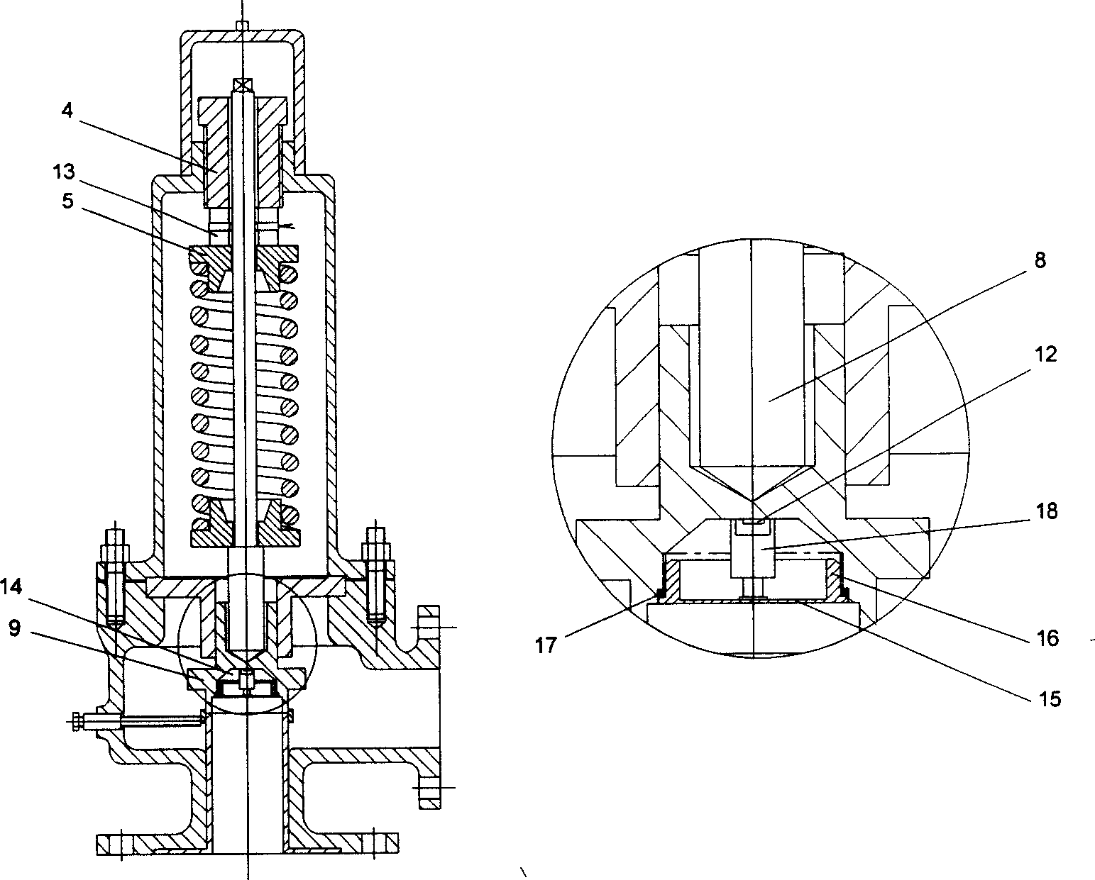 Safety valve with on-line detection function and detection system therefor