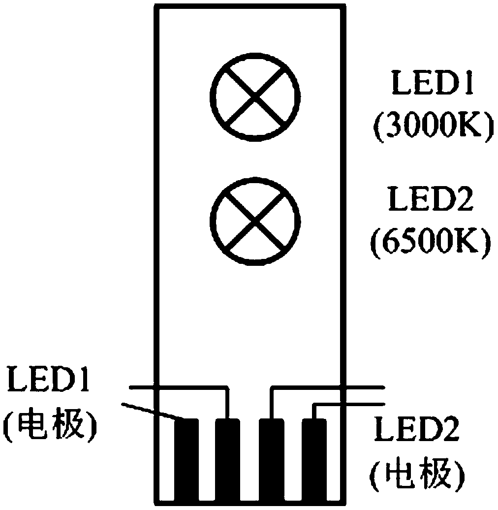 Mixed light color temperature adjustable circuit control system and method