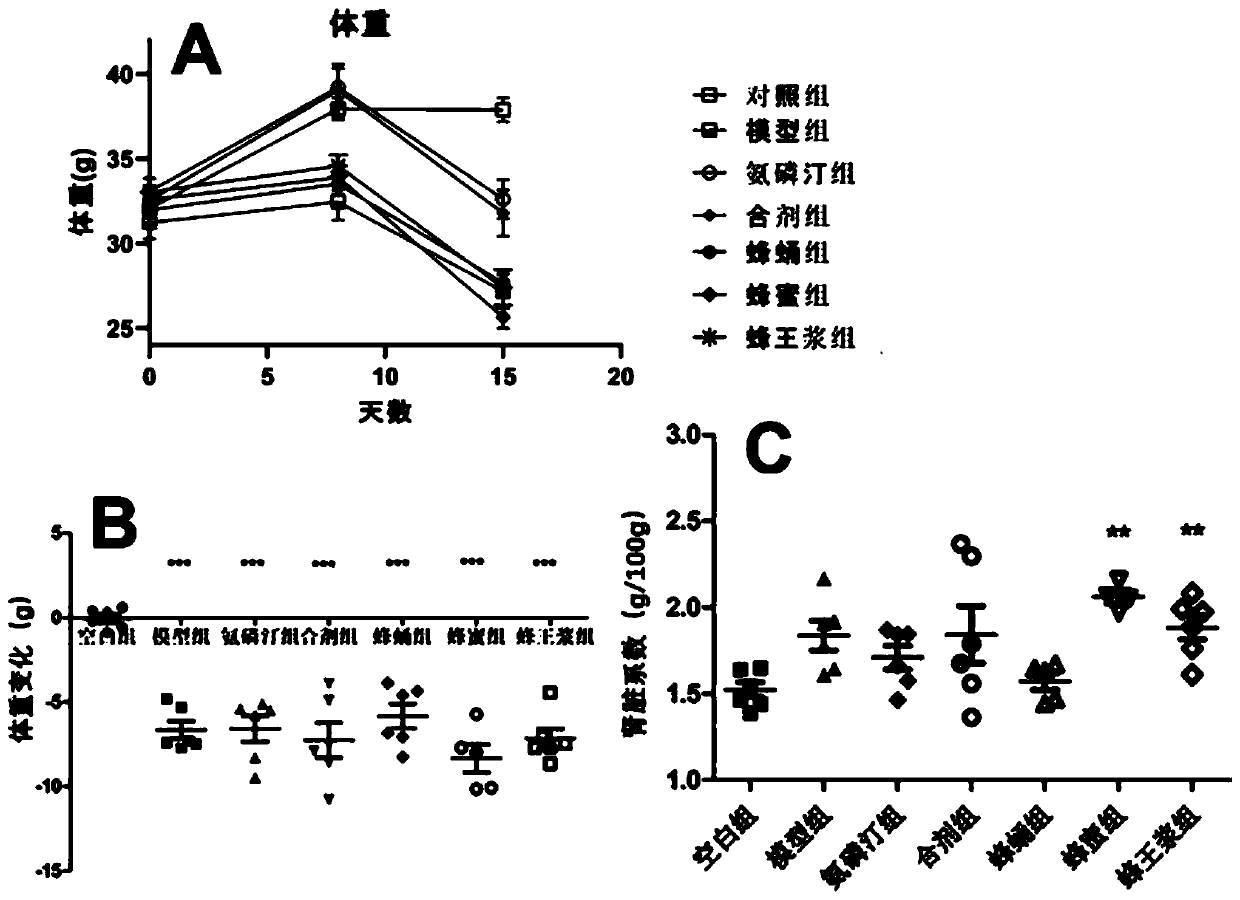 Kidney-protecting bee mixture formula and application thereof