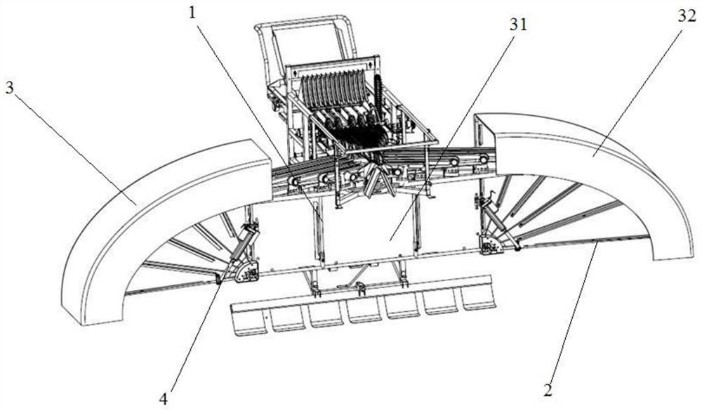 Folding type windproof device and seedling throwing machine