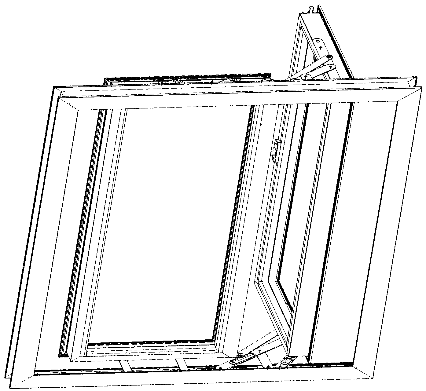 Side-hung push-pull safety protection window