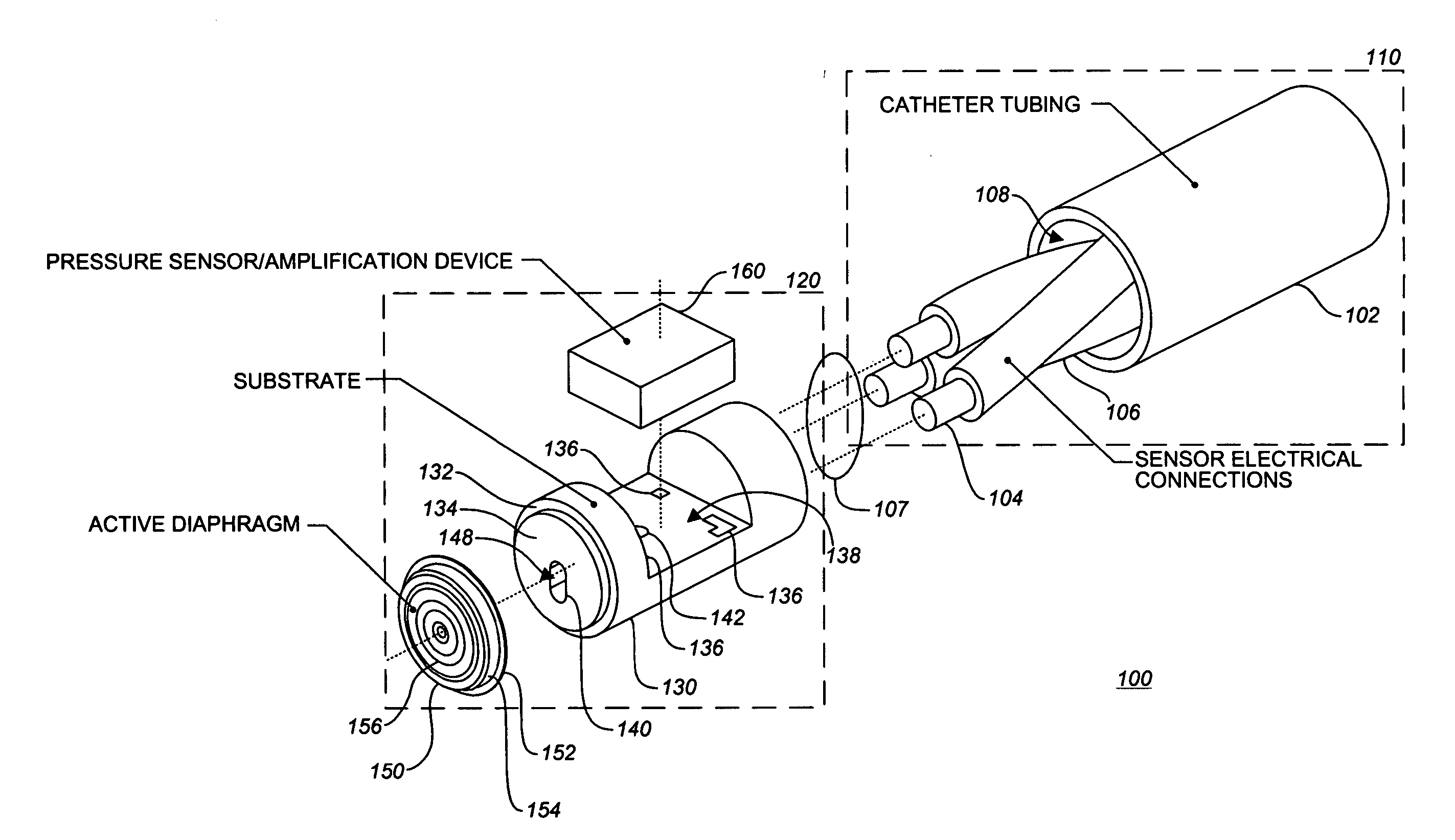 Lead embedded pressure sensor