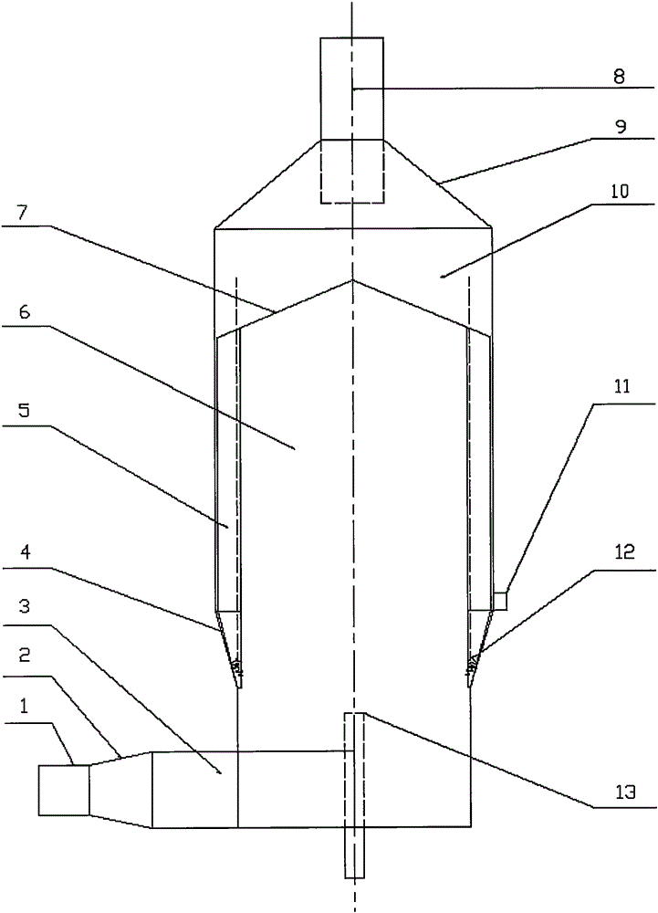 Desulphurization dedusting integrated half-dry type swirl desulfurization tower