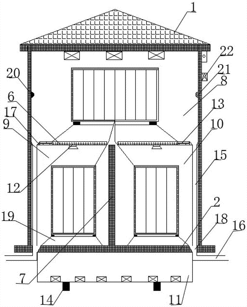 Transformer station with cooling device and water drainage device