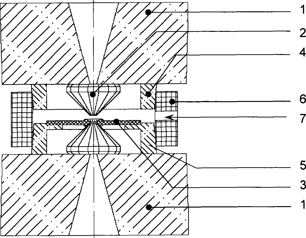 Diamond opposite vertex anvil inflating method and device