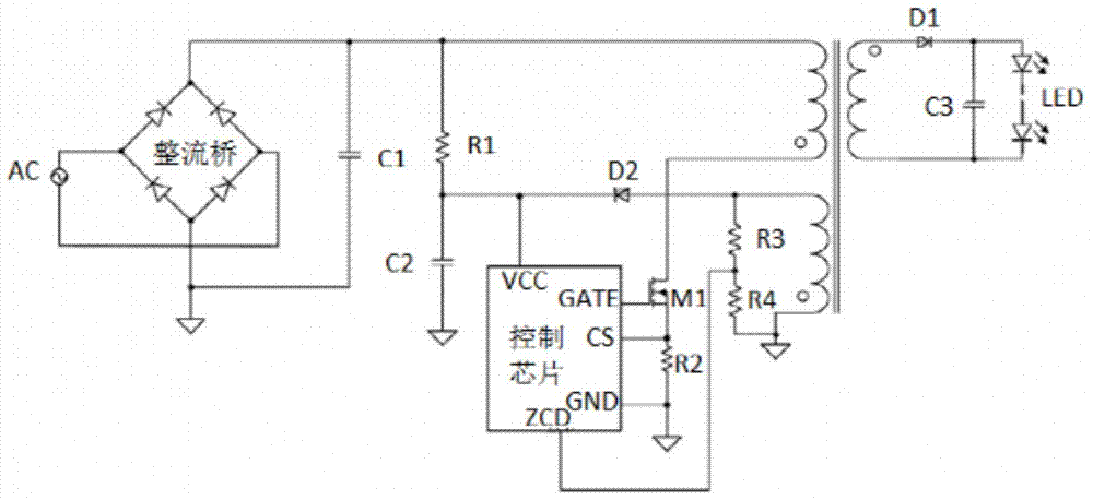 Control circuit of power MOSFET switching tube source electrode drive topological structure