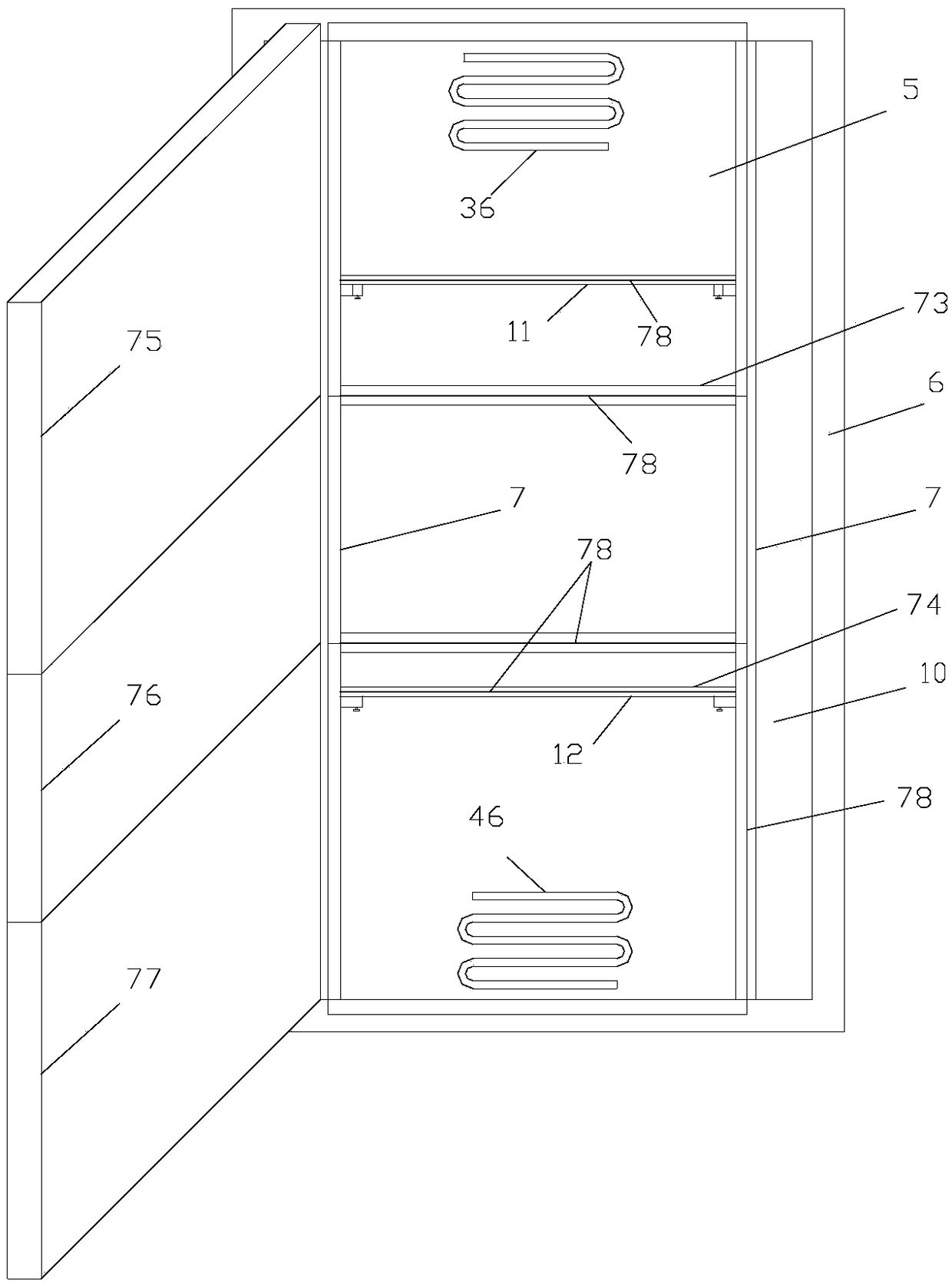 Wine cabinet, movable wine cabinet and coating thereof