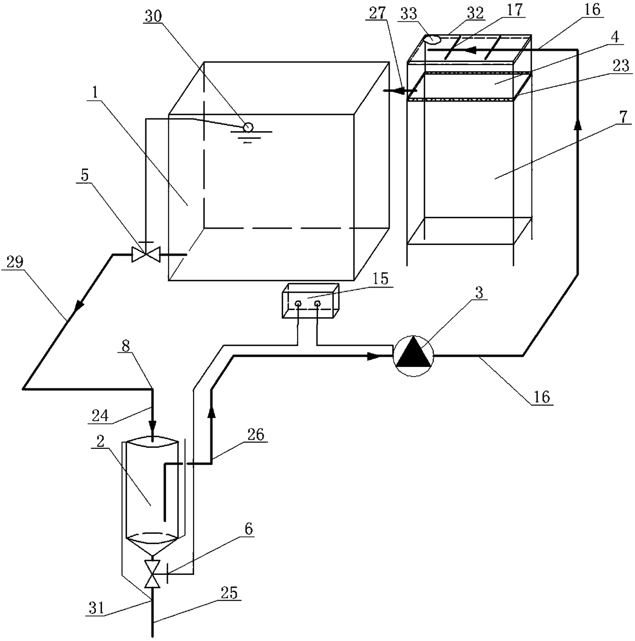 Rainwater dynamic balance type fire water tank water purifying device