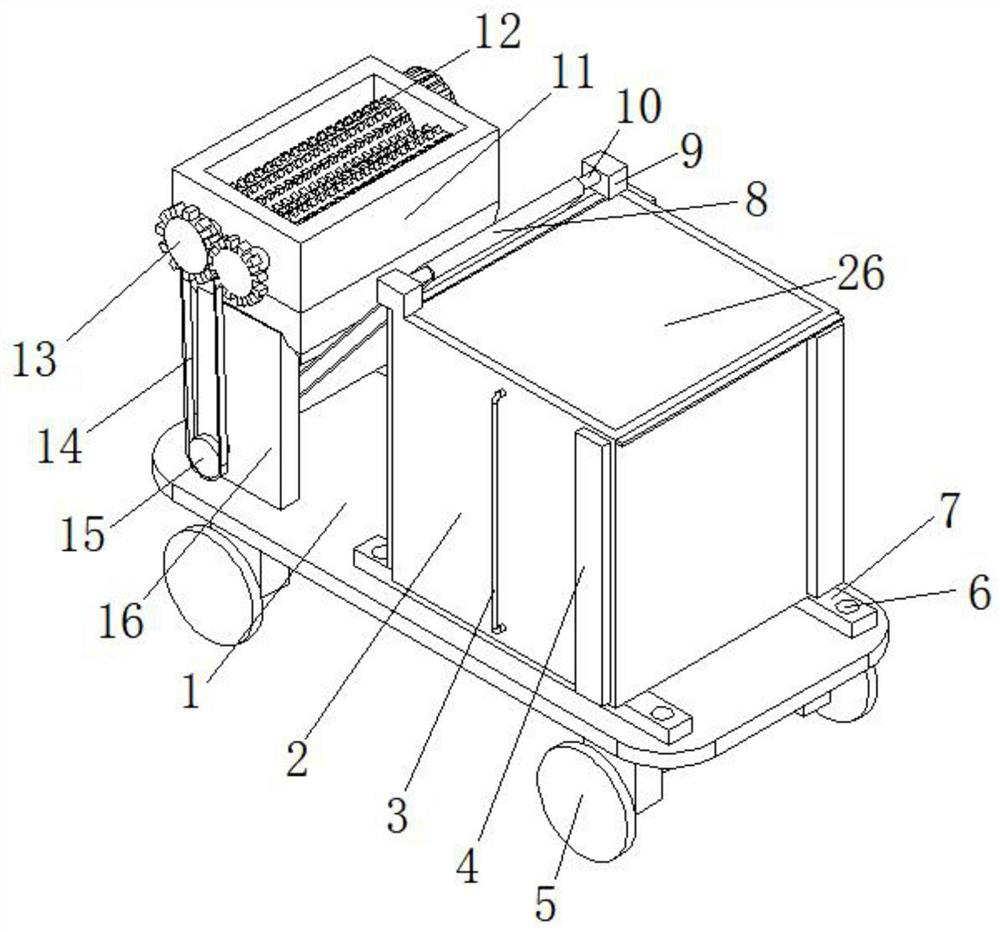 Movable high-temperature cooking and sterilizing treatment square cabin for medical waste