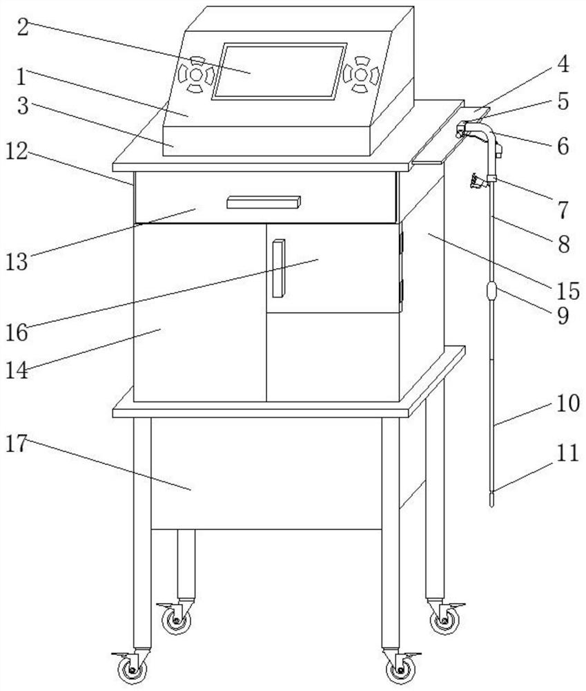 Pressure measuring device for stomach pressure measuring method examination of diabetic gastroparesis patient