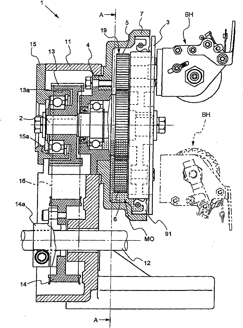 Planetary gear type selvage device of weaving machine