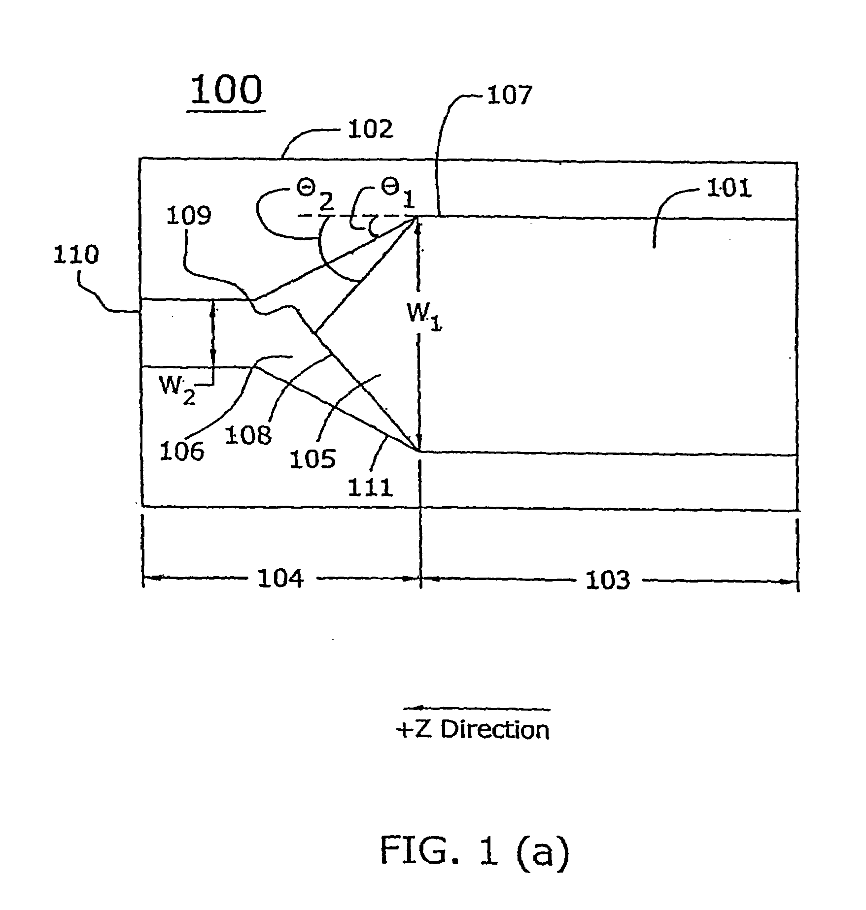 Optical waveguide termination with vertical and horizontal mode shaping