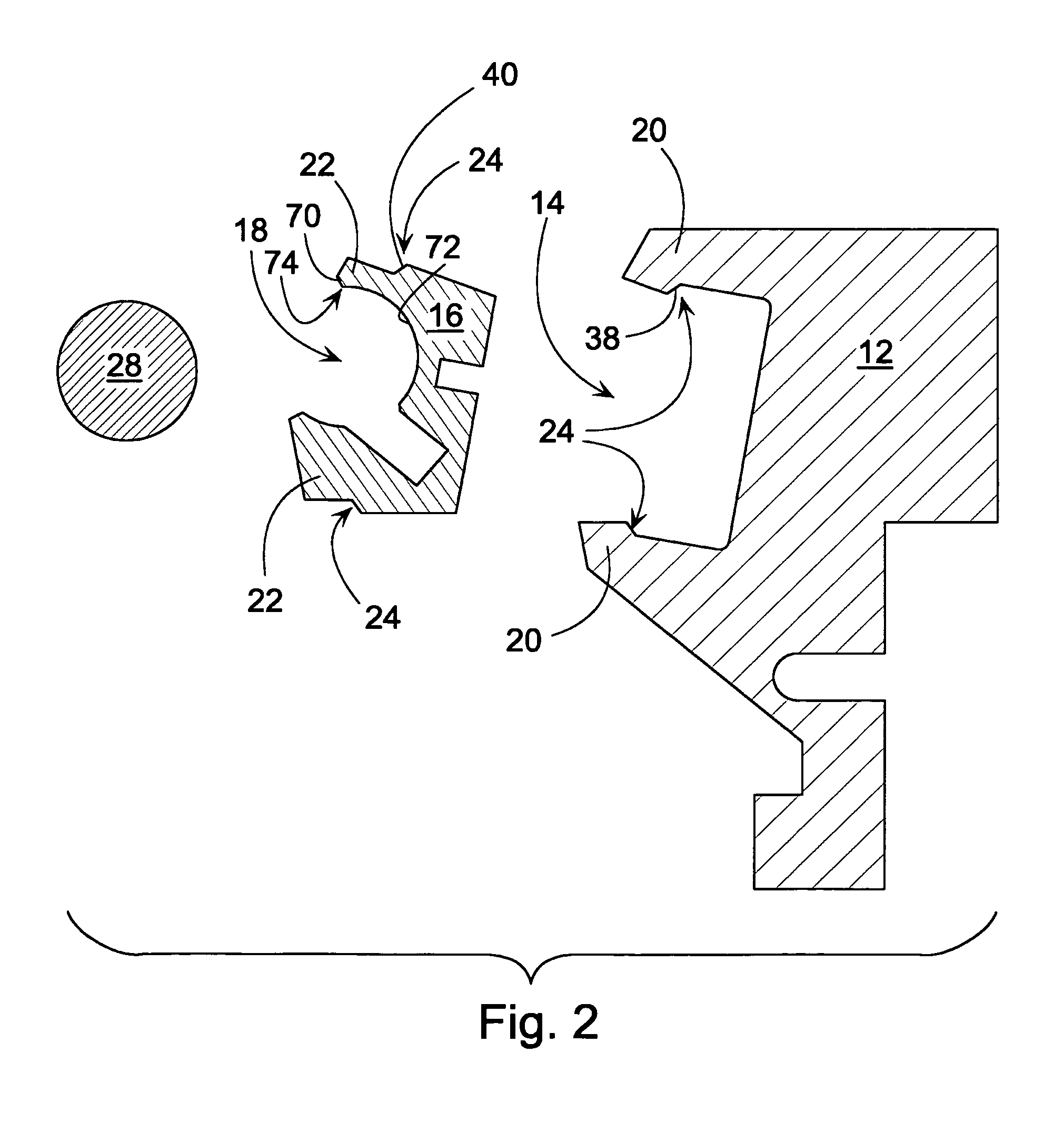 Rod cradle, instert to be used in a rod cradle, and method for inserting a rod in a rod cradle