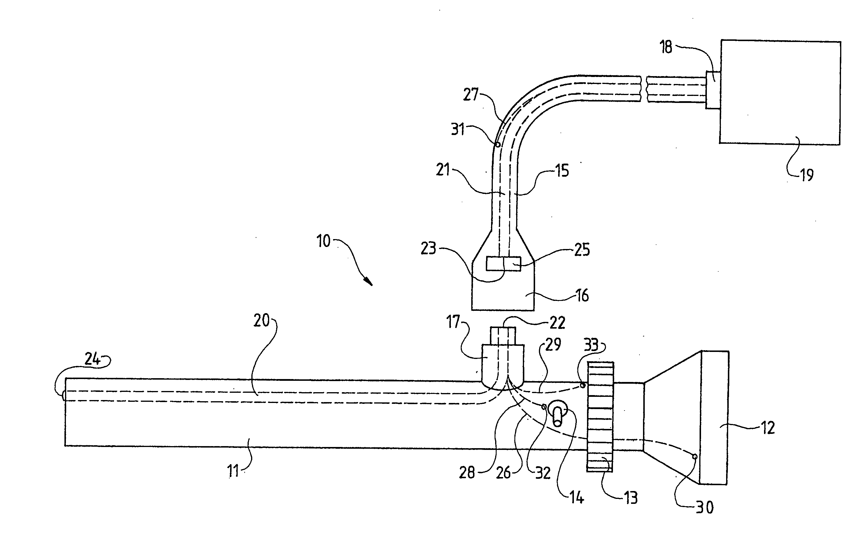 Endoscope provided with an fibre optical bundle