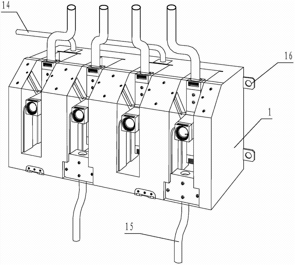 Six-way type device for fast assembling and disassembling ammeter in non-outage way