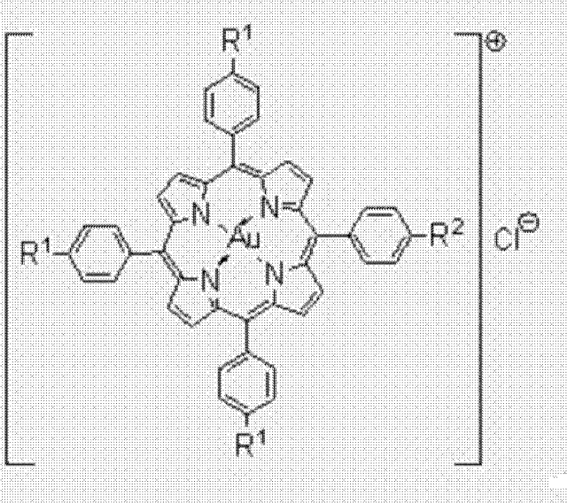 Asymmetric multi-substituted porphyrin gold (iii) anticancer compound and preparation method thereof