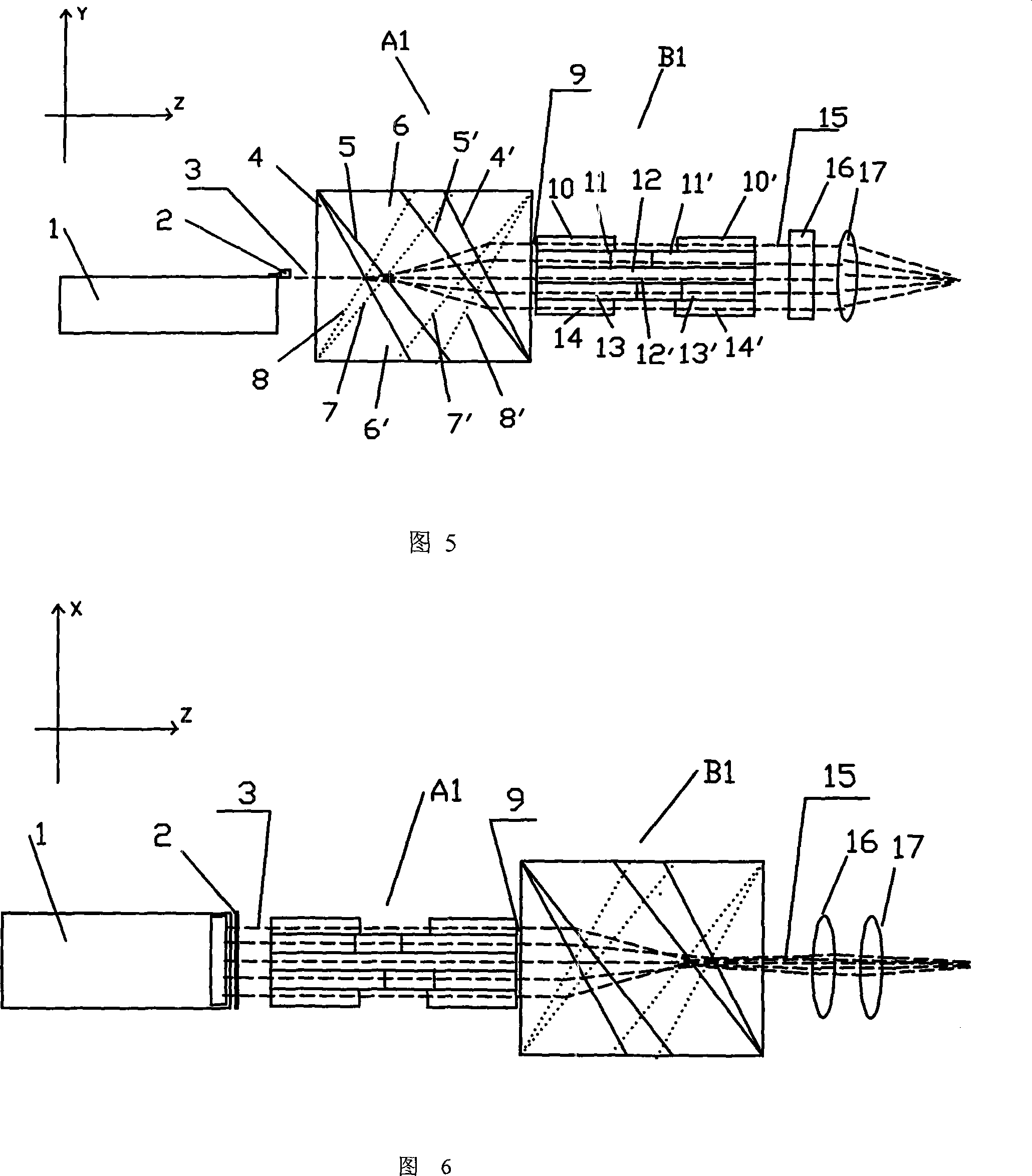 Optical beam parameter product symmetrization device of semiconductor laser array fast and slow axis