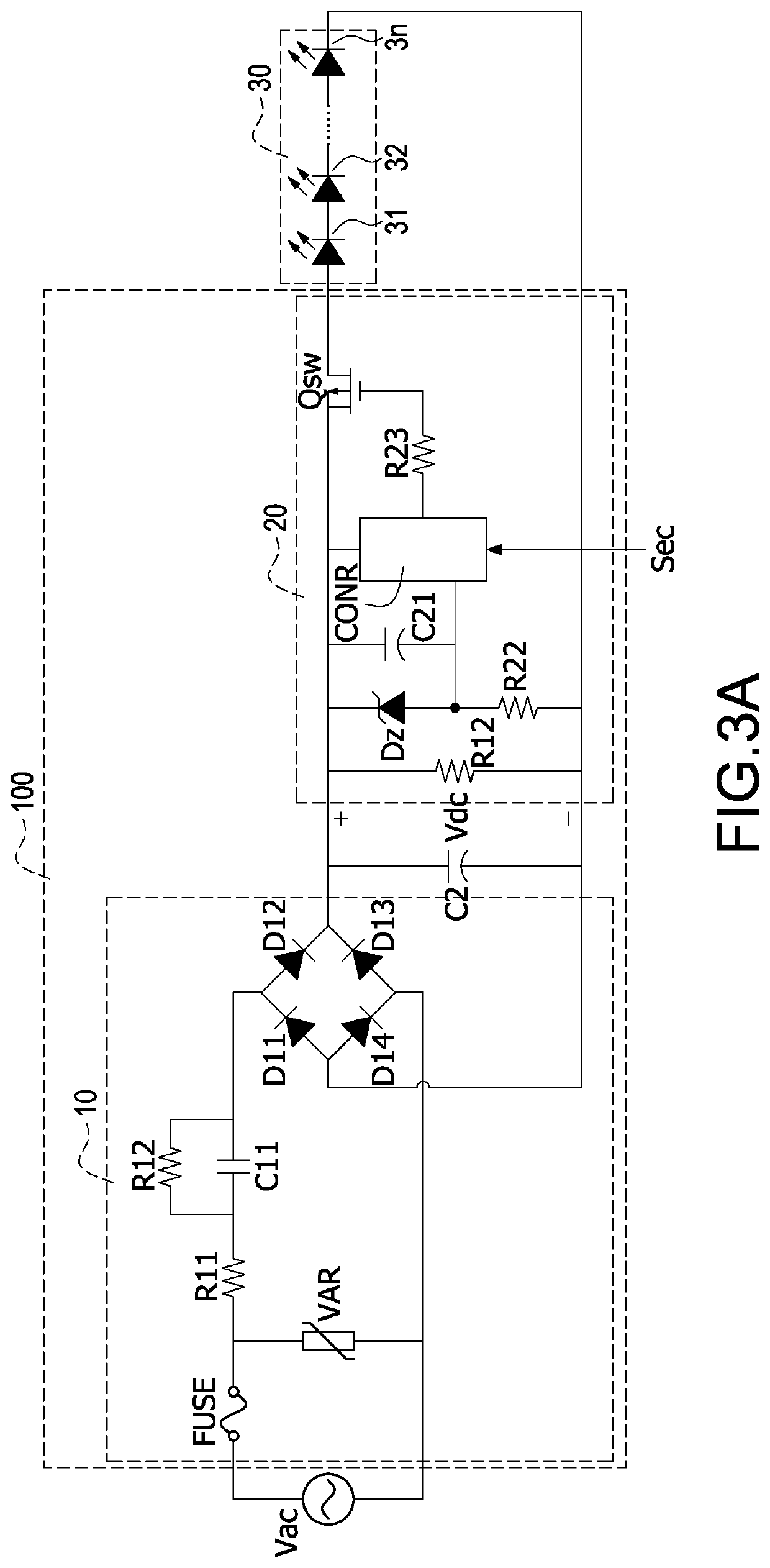 Carry-signal controlled LED light with fast discharge and LED light string having the same