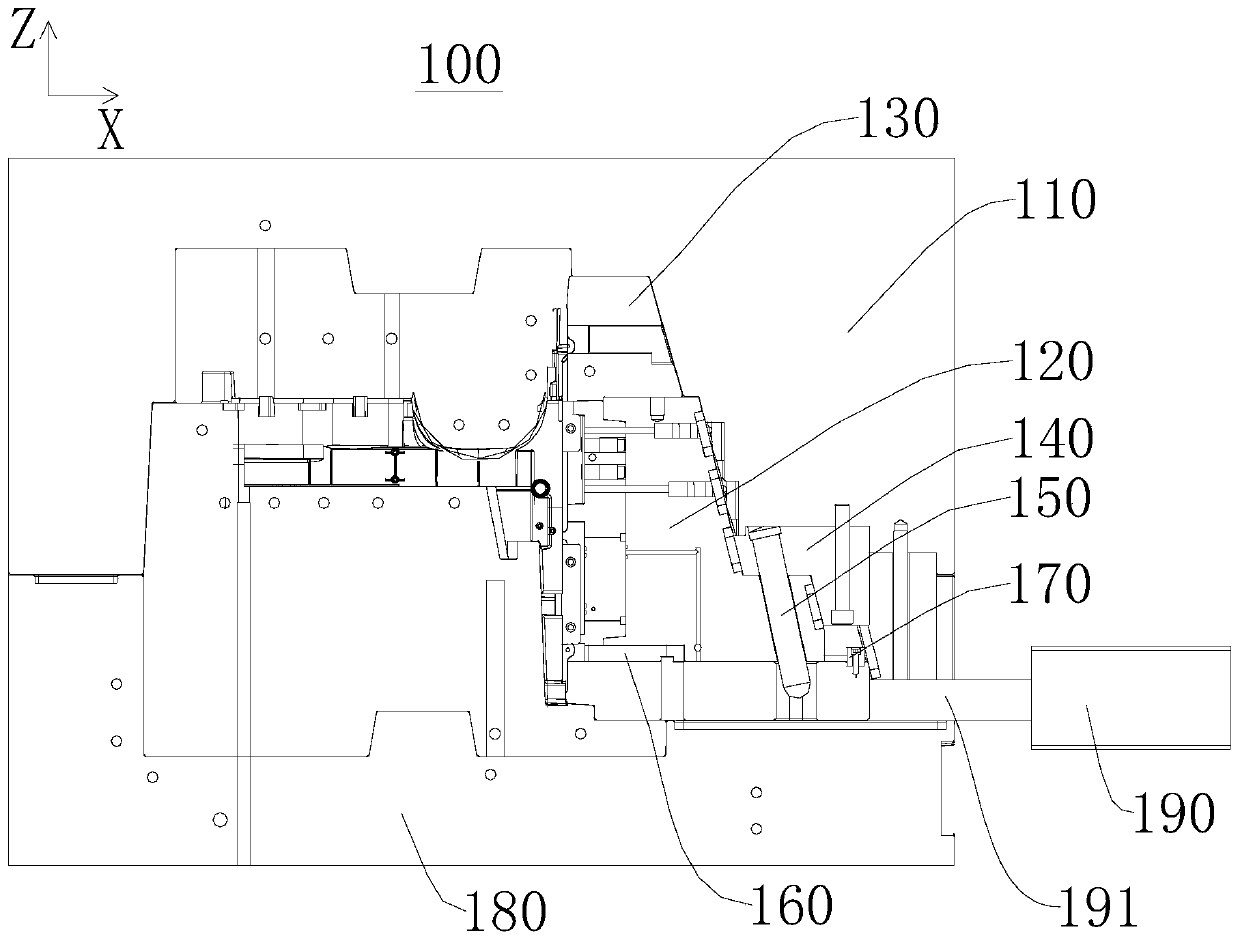 Sliding block ramp-roof core pulling mechanism and injection mold