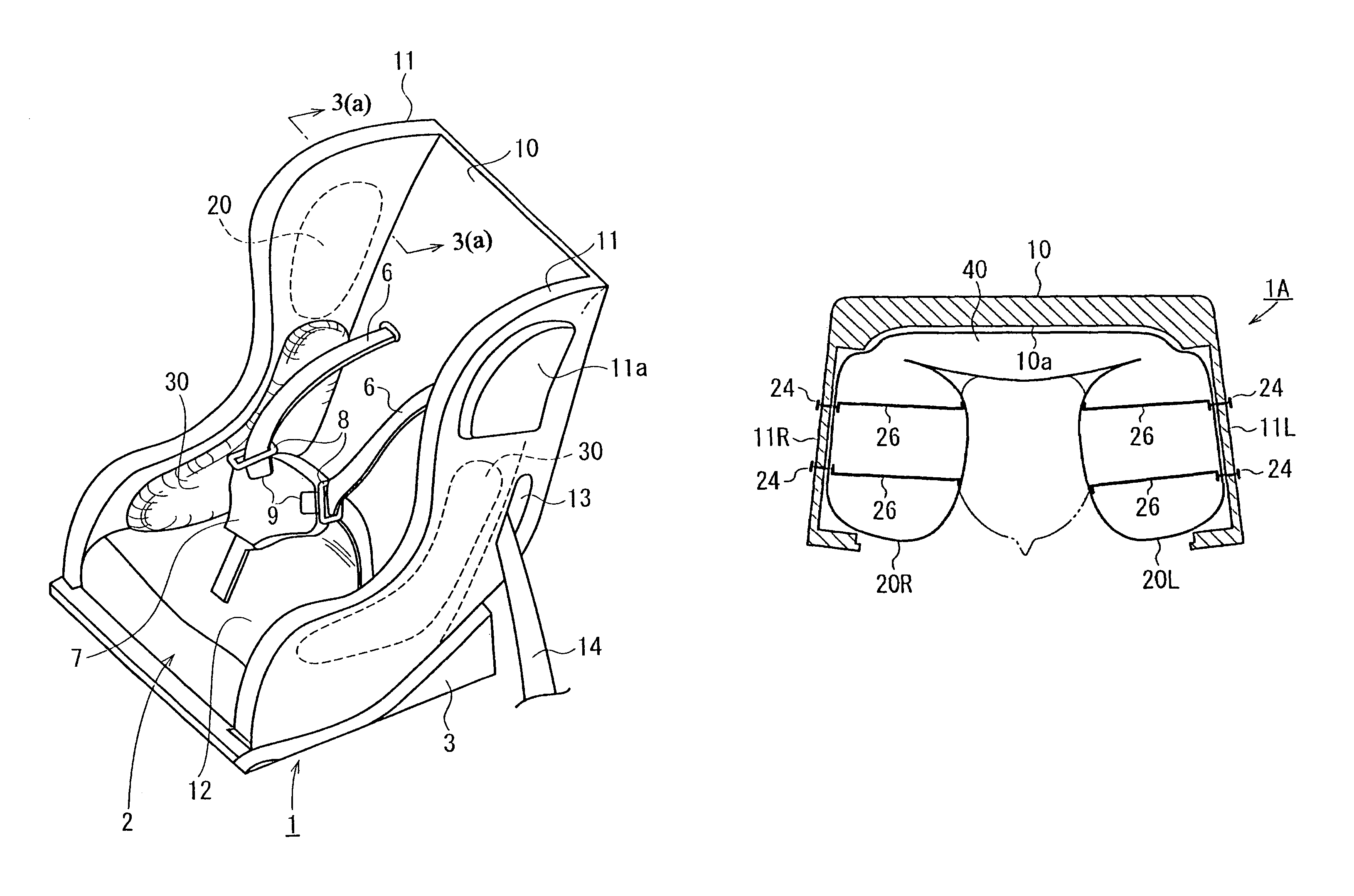 Child seat with deployable side airbags