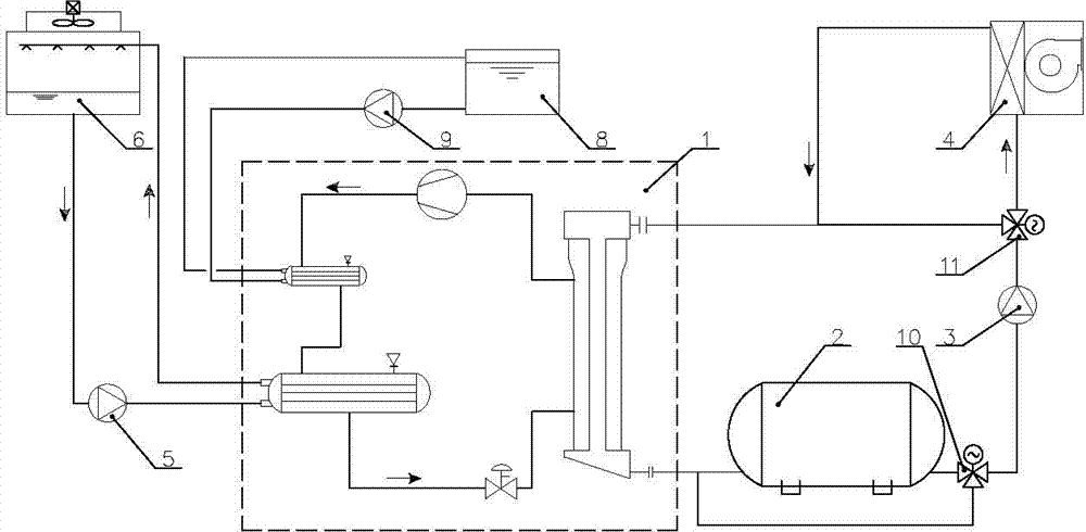 Closed ice storage air conditioning heat pump device