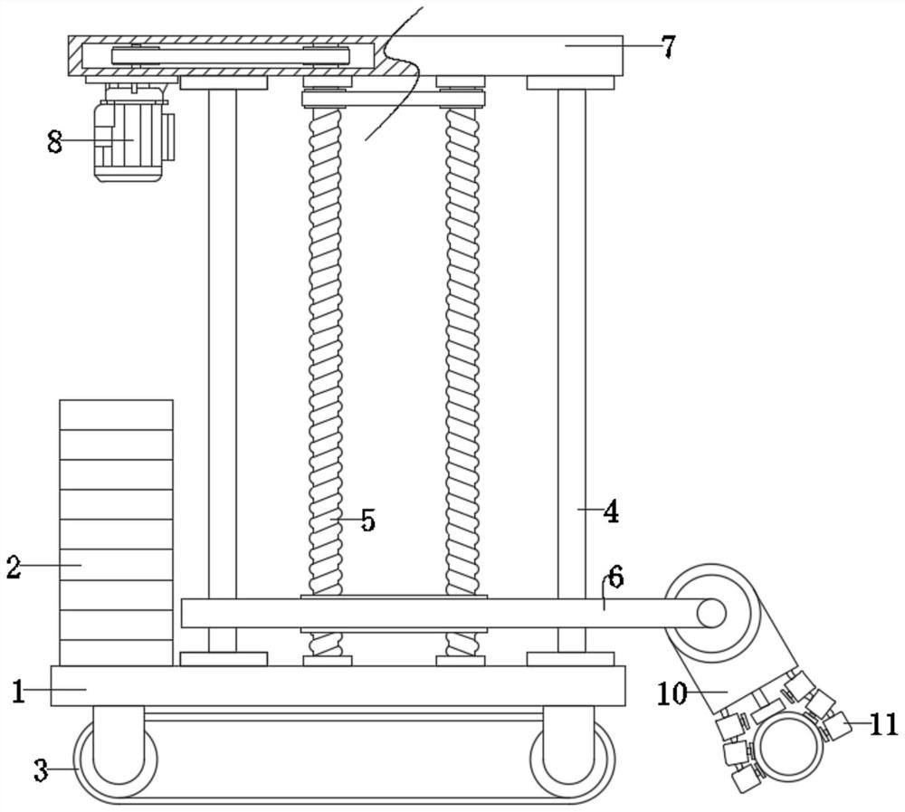 Shield tunneling machine steel pipe mounting and lifting device