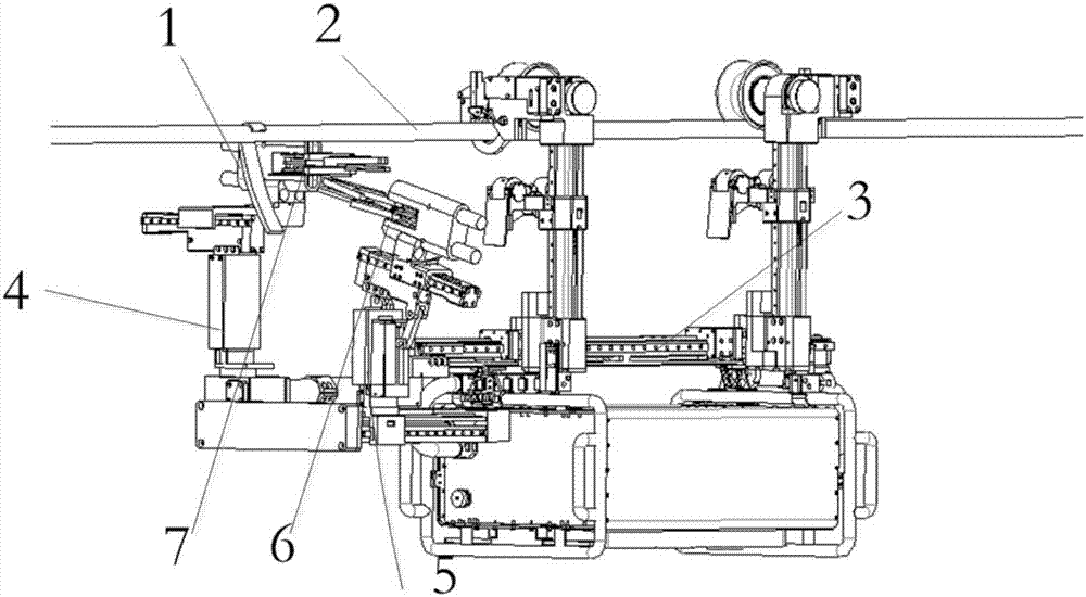 A terminal tool and method for a robot to remove foreign matter from a high-voltage transmission line