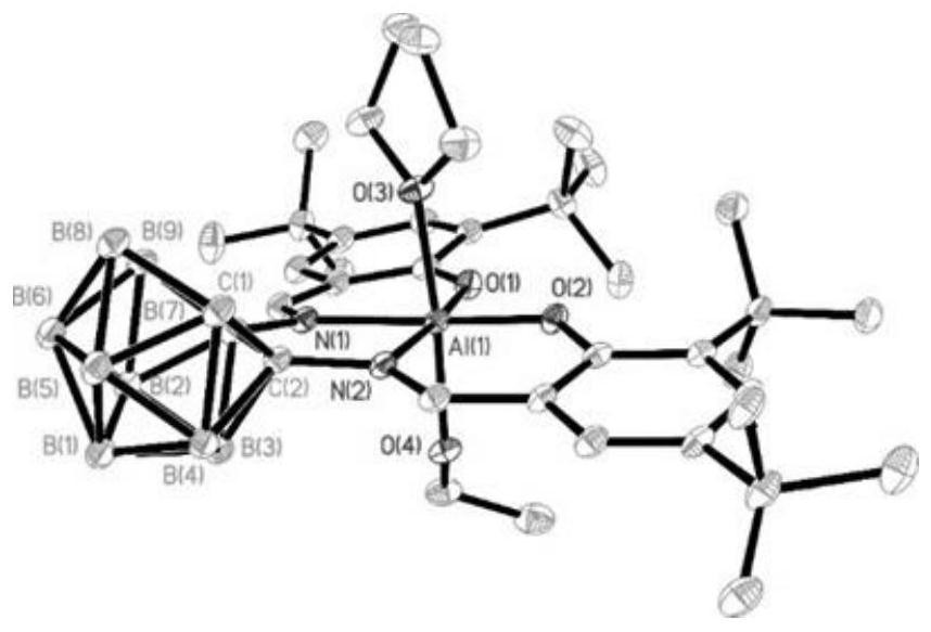 Carborane-supported salen ligand, nested carborane-supported salen-Al catalyst and preparation and application thereof