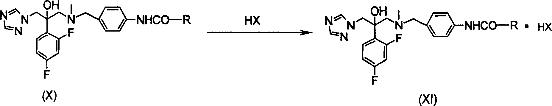 Antifungal compound of substitution benzyl triazole alcohols