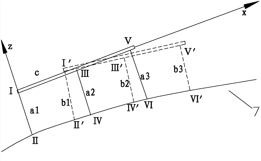 Vehicular safety monitoring system for shapes and structures of bridge floors and detection method