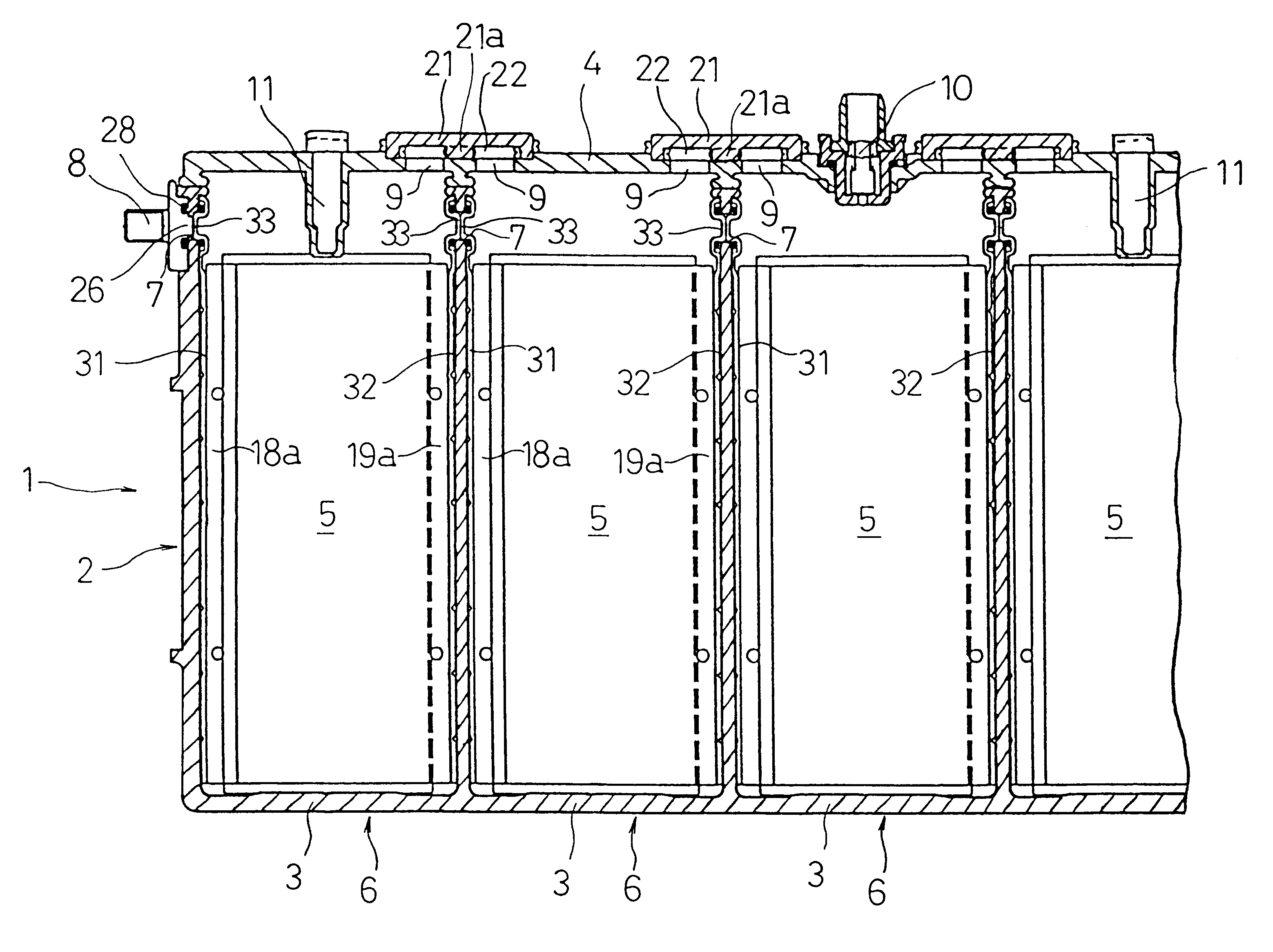 Battery module, and connecting structure of cells in the battery module