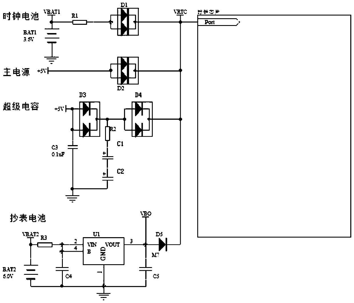 Clock power supply device