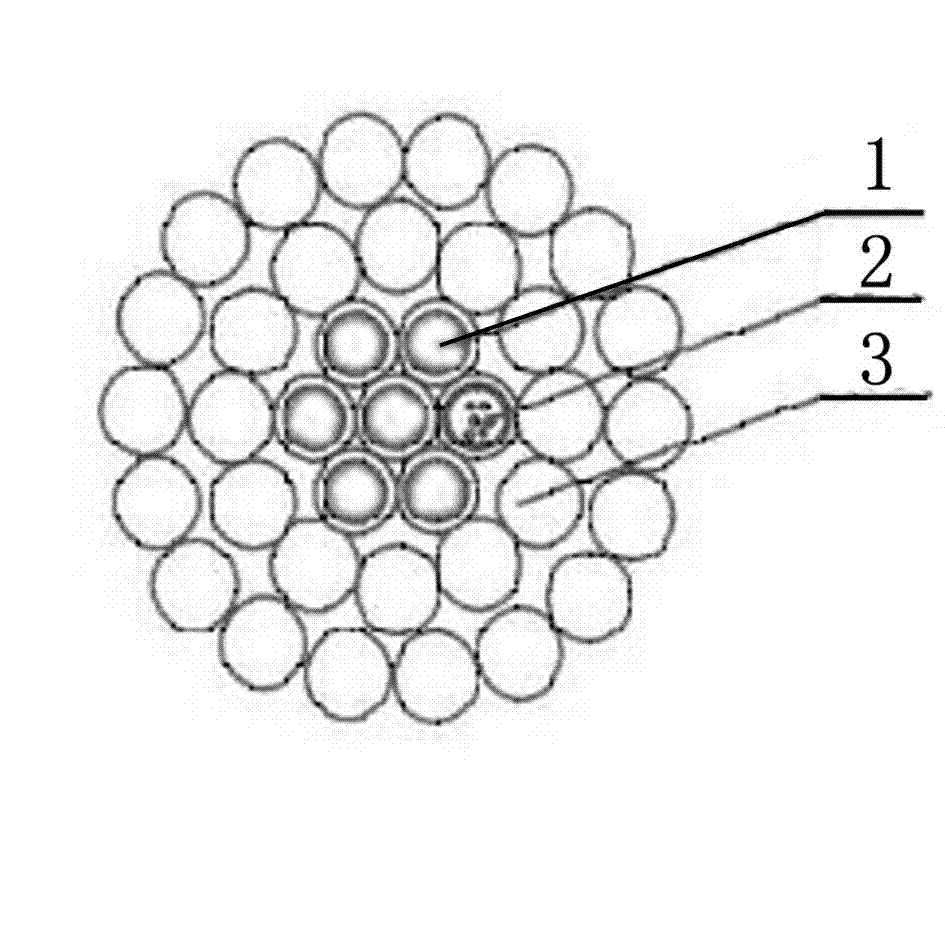 Large-section optical fiber composite overhead phase line and manufacturing method thereof