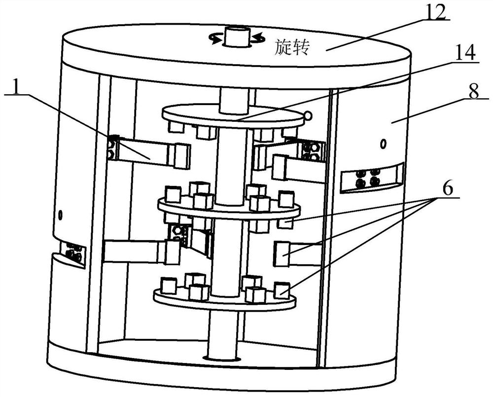 Rotary magnetic force frequency modulation type laminated efficient piezoelectric energy harvester