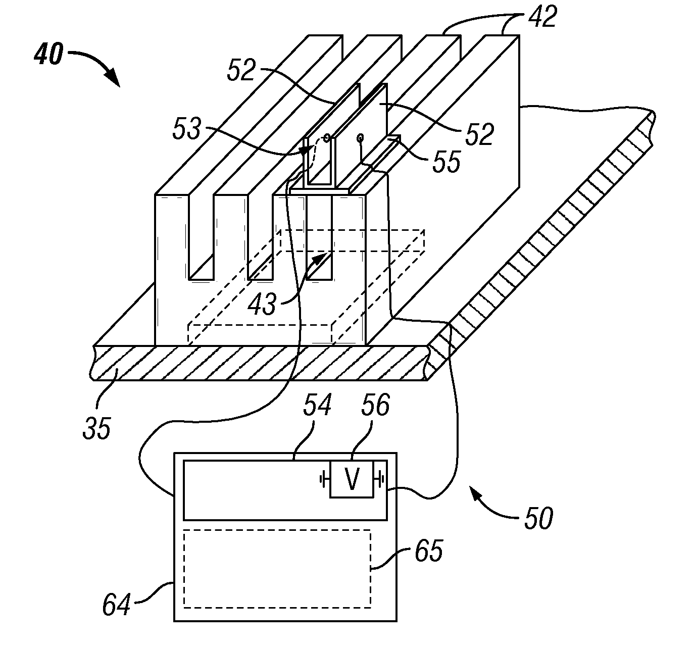 Capacitive detection of dust accumulation in a heat sink