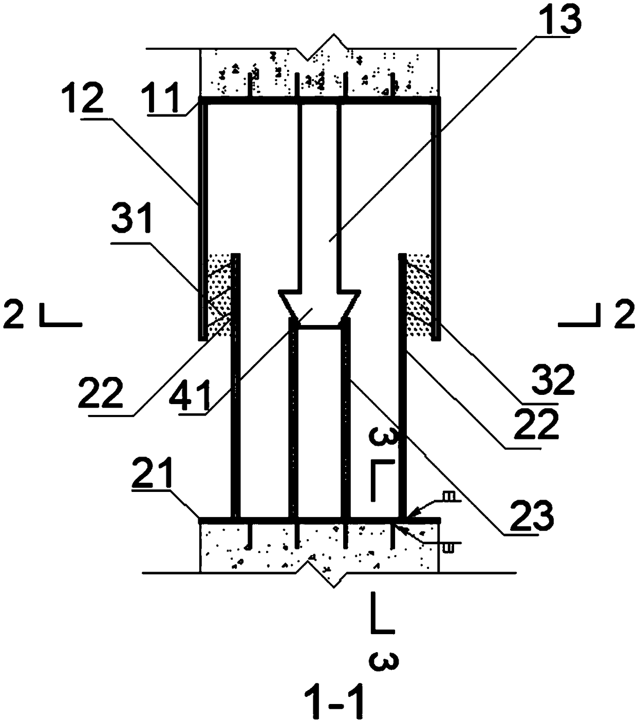 Deep vertical shaft self-adaptive protection device based on constant-resistance large-deformation structure