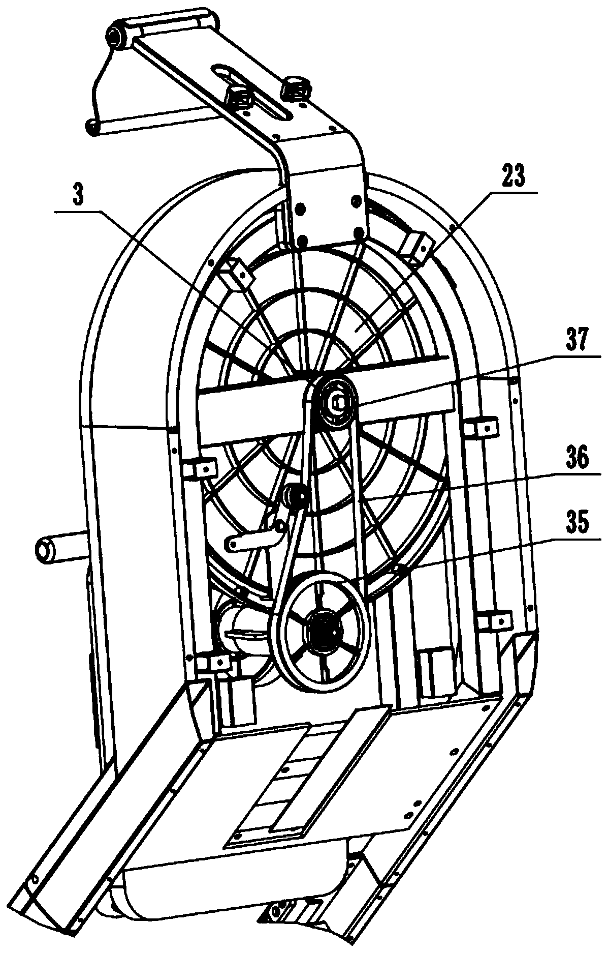 Rowing machine with inclined water tank and adjustable resistance