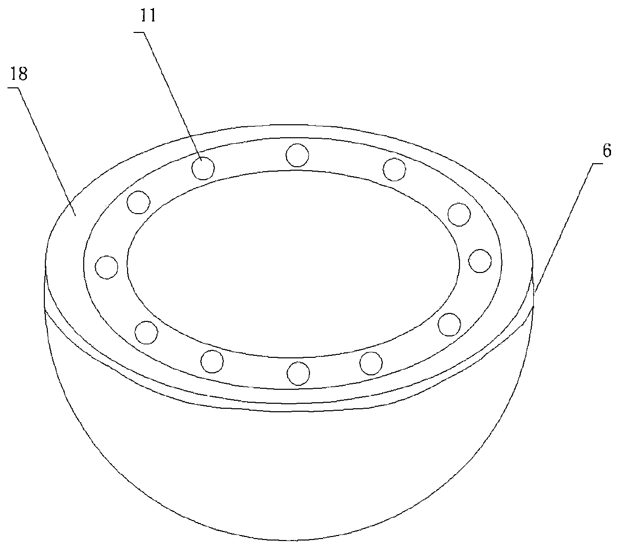 Connecting device and method for phase line composite optical cable of high-voltage power grid