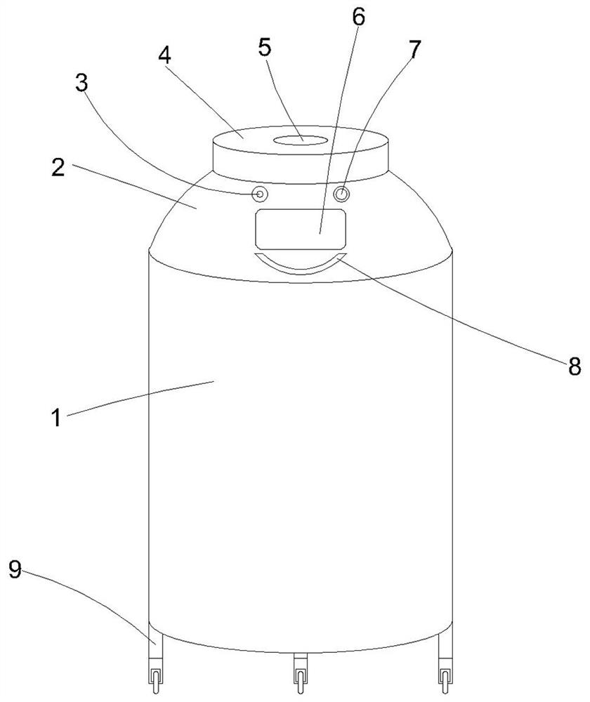 Blood sample temporary storage device and method for inpatient area